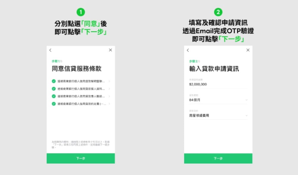 line bank 貸款流程1